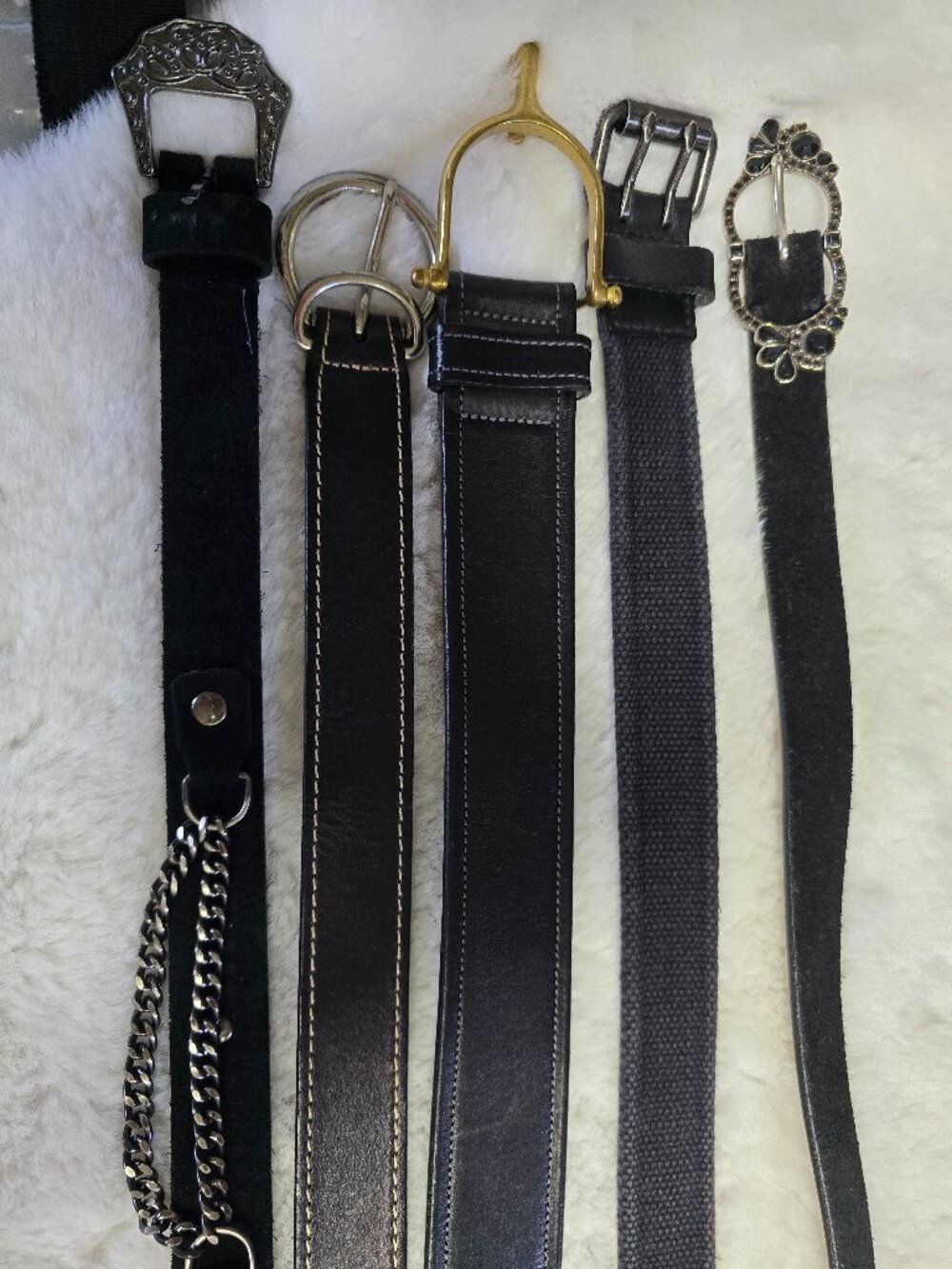 Lot of 5 Black Belts S/M Orvis Martina Mori JCrew Gap
